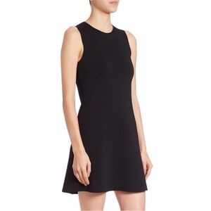 Theory Black Branteen Glossed Textured Dress